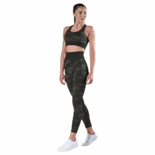 Fitness Seamless Racerback Bra Patterned/Green
