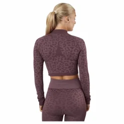 Formknit Seamless Cropped 1/4 Dusty Plum-leopard Print