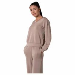 Gaia L/S V-Neck Top Swt White