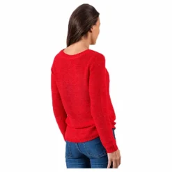 Geena Xo L/S Pullover Knt Red