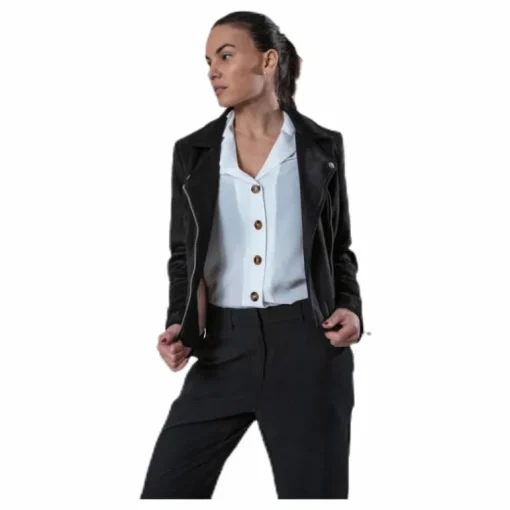 Gerry Faux Suede Biker Otw Black