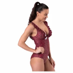 Halia Frill Swimsuit Patterned/Red