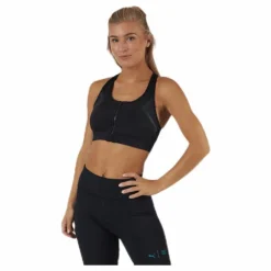 High Impact Front Zip Bra Black
