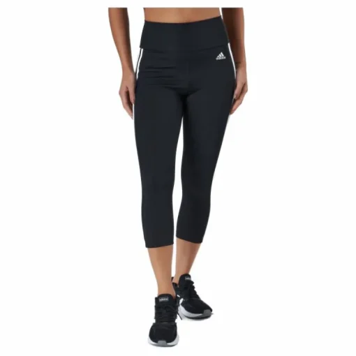 High Rise 3-Stripes 3/4 Sport Tights Black / White