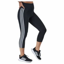 High Rise 3-Stripes 3/4 Sport Tights Black / White