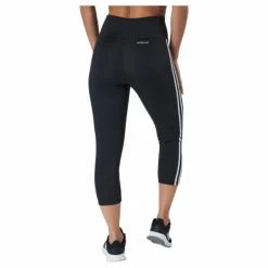 High Rise 3-Stripes 3/4 Sport Tights Black / White