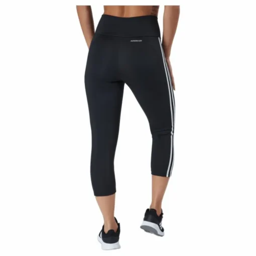 High Rise 3-Stripes 3/4 Sport Tights Black / White