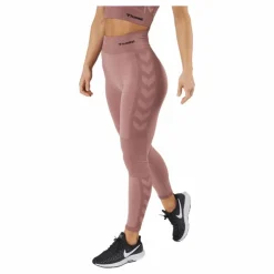 Hmlclea Seamless Mid Waist Tig Woodrose/rose Taupe Melange