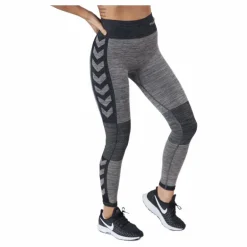 Hmlclea Seamless Mid Waist Tig Chateau Gray/black Melange