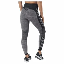 Hmlclea Seamless Mid Waist Tig Chateau Gray/black Melange