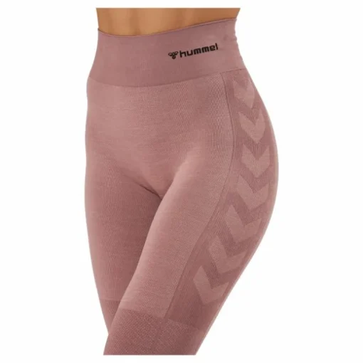 Hmlclea Seamless Mid Waist Tig Woodrose/rose Taupe Melange