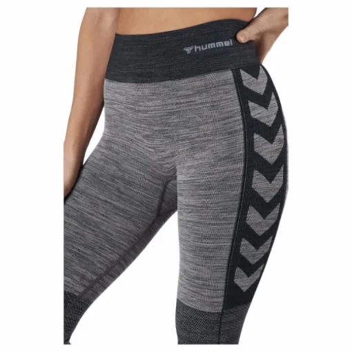 Hmlclea Seamless Mid Waist Tig Chateau Gray/black Melange