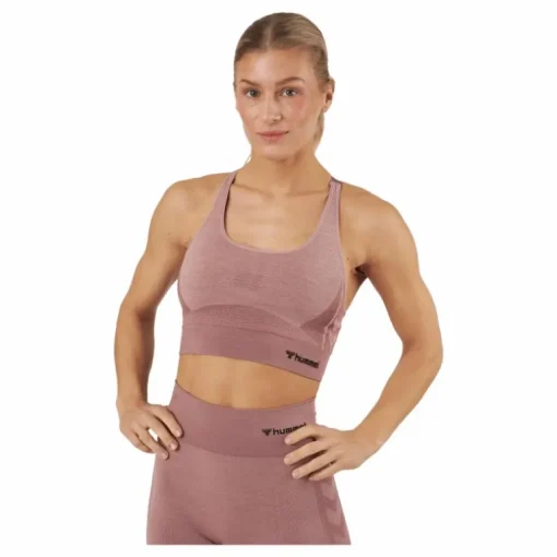 Hmlclea Seamless Sports Top Woodrose/rose Taupe Melange