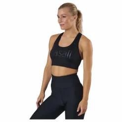 Iconic Wool Sports Bra Black Logo
