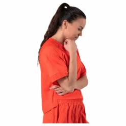 Jacquard Performance Boxy Top Orange