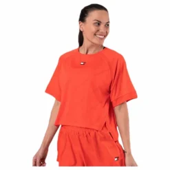 Jacquard Performance Boxy Top Orange