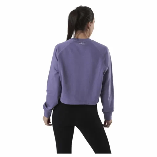 Jamina Cropped Crew Sweat Purple