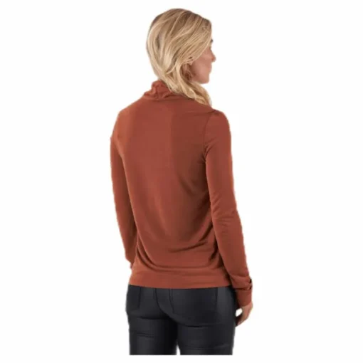 Kamala Ls Rollneck Top Brown