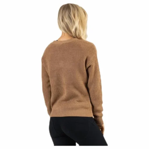 Karie Ls Knit Cardigan Beige