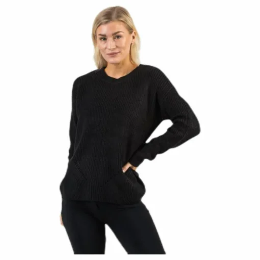 Karie Ls O-Neck Knit Black