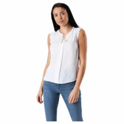 Kimmi S/L Top Wvn White