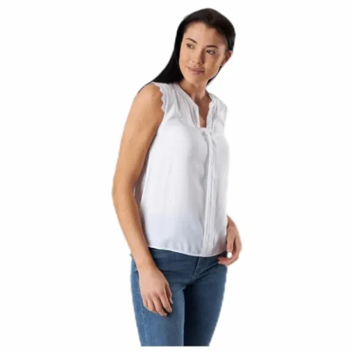 Kimmi S/L Top Wvn White