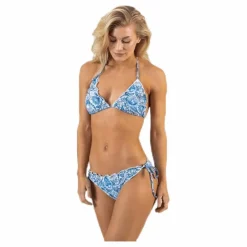 Kimo Ruffle Tie Tanga Blue