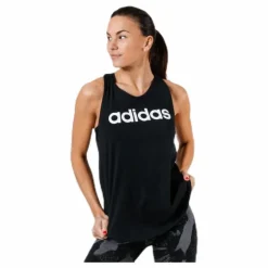 Linear Loose Tank White/Black