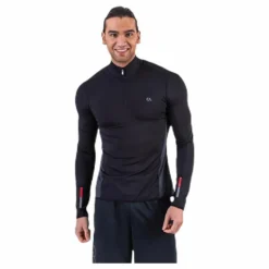 Long Sleeve 1/2 Zip Top Black