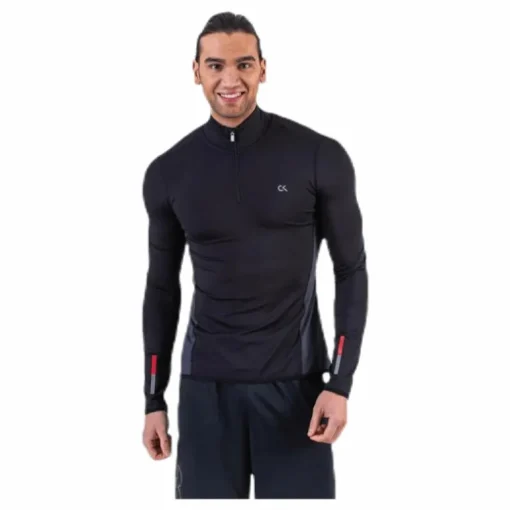 Long Sleeve 1/2 Zip Top Black