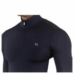 Long Sleeve 1/2 Zip Top Black