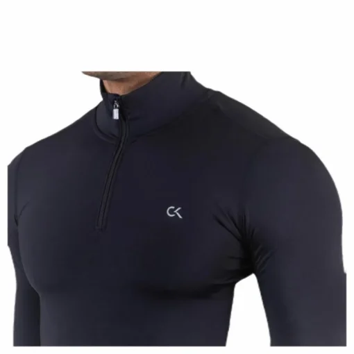 Long Sleeve 1/2 Zip Top Black