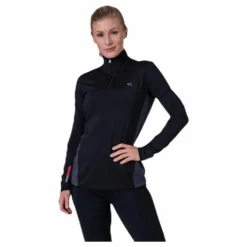 Long Sleeve 1/2 Zip Top Black