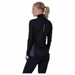 Long Sleeve 1/2 Zip Top Black