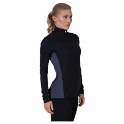 Long Sleeve 1/2 Zip Top Black