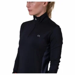 Long Sleeve 1/2 Zip Top Black