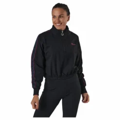 Maribel Cropped Half Zip Shirt Black