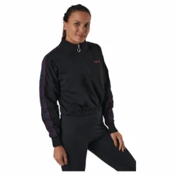 Maribel Cropped Half Zip Shirt Black