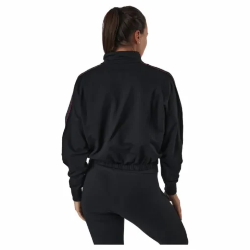 Maribel Cropped Half Zip Shirt Black