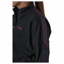 Maribel Cropped Half Zip Shirt Black