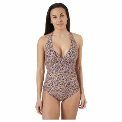 Maui Tied Back Swimsuit Black Black Printed