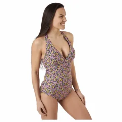 Maui Tied Back Swimsuit Black Black Printed