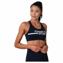 Mid Support Bra Logo Blue