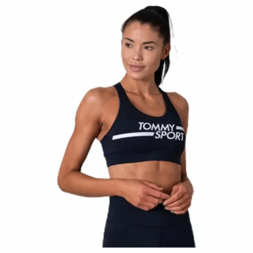 Mid Support Bra Logo Blue