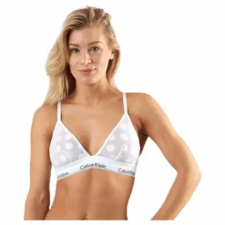 Modern Cotton Dot Unlined Triangle White