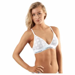 Modern Cotton Dot Unlined Triangle White