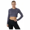 Molly Seamless Ls Crop Top Blue