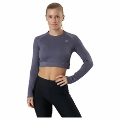 Molly Seamless Ls Crop Top Blue