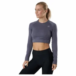 Molly Seamless Ls Crop Top Blue