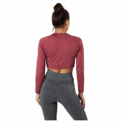 Molly Seamless LS Crop Top Pink